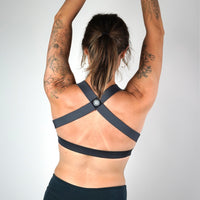 Low-Cut Crossback Sportsbra: Charcoal