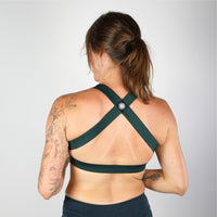 Low-Cut Crossback Sportsbra: Forest Green